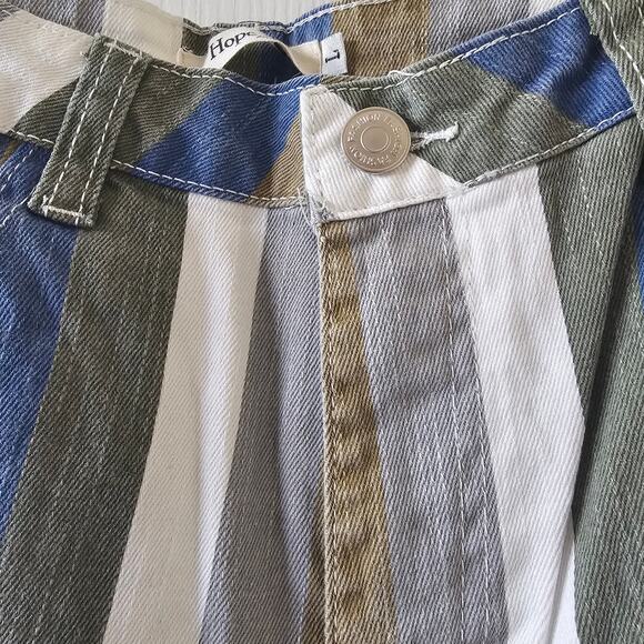 Hope L Bell Bottom Jeans Vintage Style Striped Boho Retro Y2K Hippie 70's Retro - Picture 5 of 14